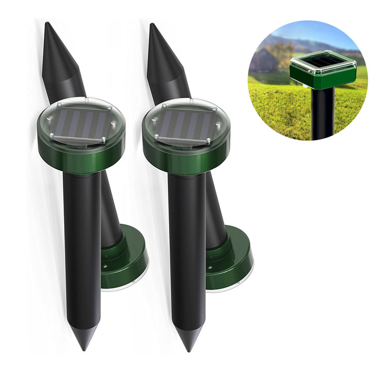Outdoor solar-powered ultrasonic repellent, solar-powered rat repellent, snake repellent, square and round lawn waterproof Item Picture