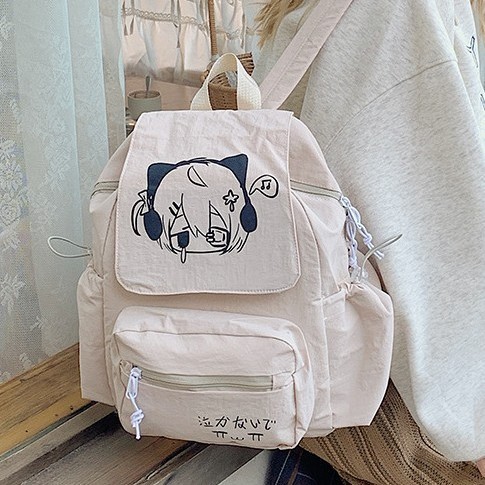 Retro large-capacity double-shoulder girls' bag, sweet girl student commuting bag for class, casual and versatile backpack for girls in the 2D style Specification drawing