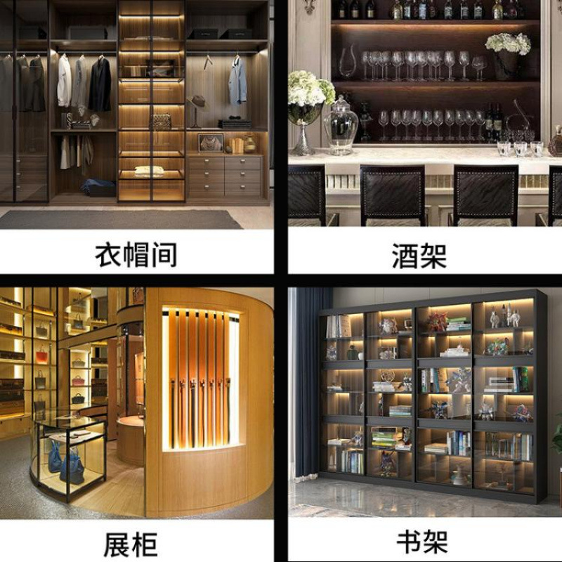 220v magnetic light strips, ultra-bright cabinets, wine cabinets, supermarket shelves, display counters, high-voltage driverless led hard light strips Application Scenario