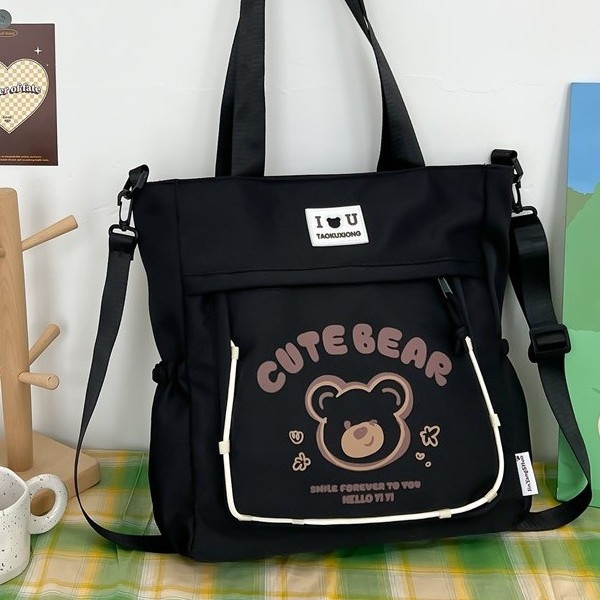 New large-capacity cute student bag, Korean version class tutorial class single-shoulder bag, girl tutorial bag, cartoon crossbody bag Specification drawing
