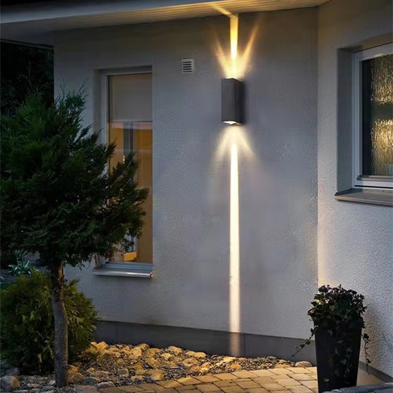 led wall lamps, outdoor dual-head single-beam spotlights, outdoor exterior wall lamps, waterproof ports, household staircase wall lamps Application Scenario