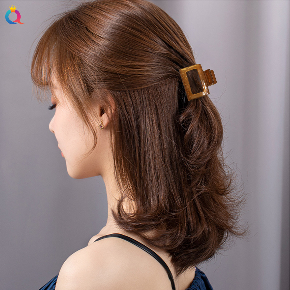 Qiyue cute small hairpin, jelly-colored small square hairpin, Korean elegant and simple back head updo hairpin for women details Picture