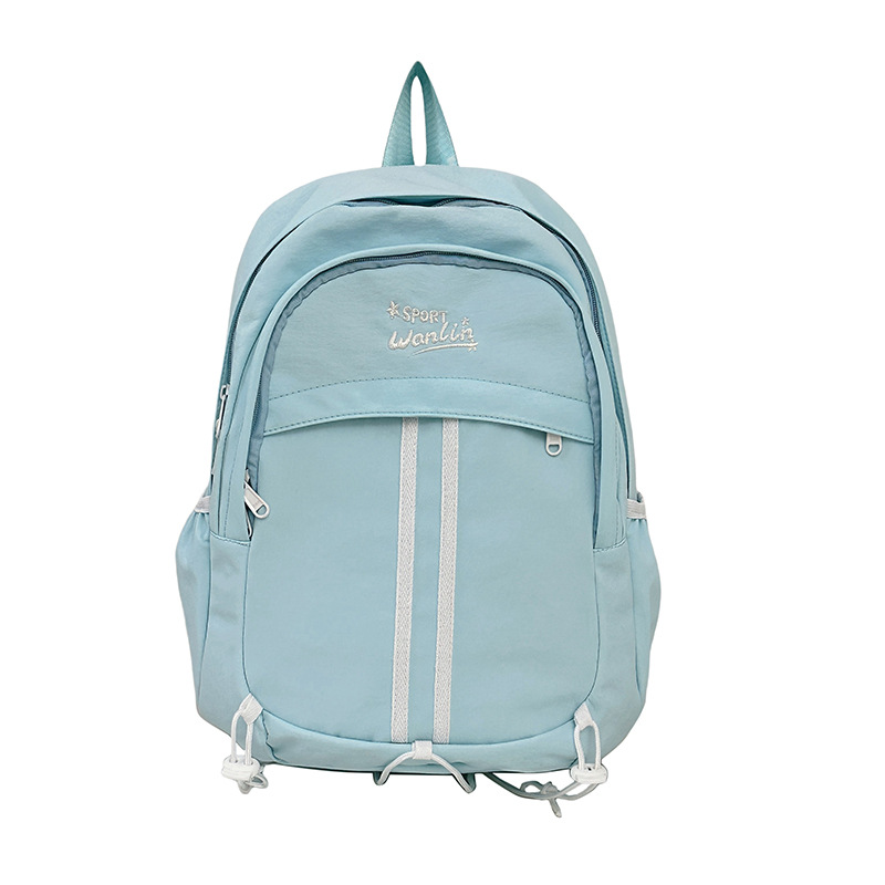 This fashionable and cute girlish backpack has a strong design sense. It is a large-capacity student backpack that reduces the burden. The color-blocking casual and versatile schoolbag Item Picture