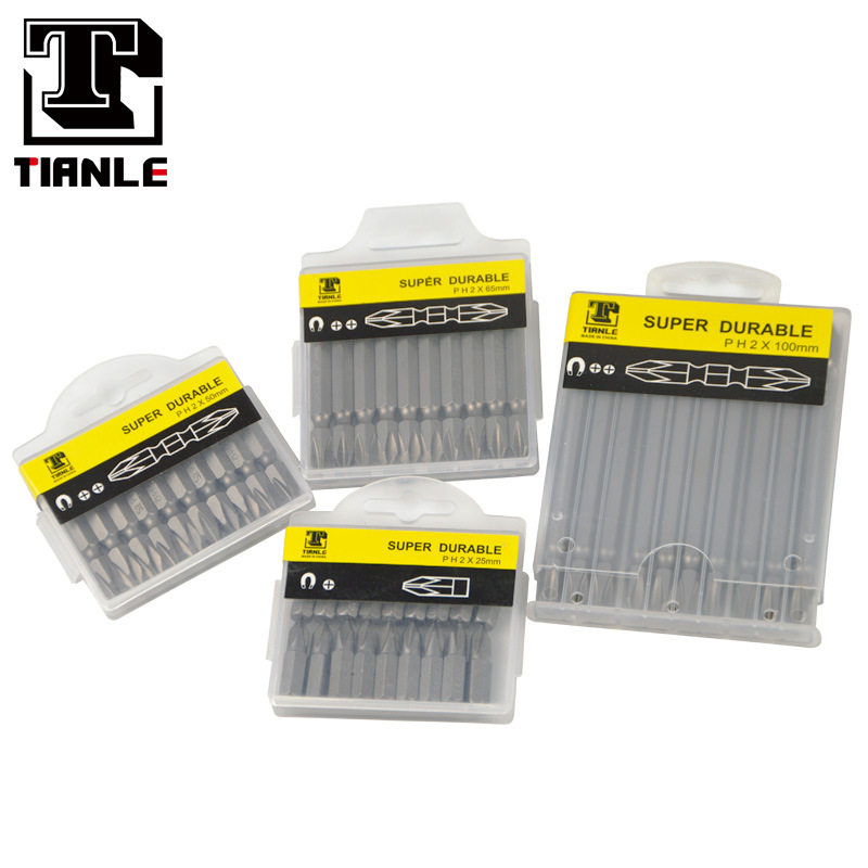 S2 Hexagonal magnetic double-head cross screwdriver bit, pneumatic screwdriver tip PH2*65, hexagonal air screwdriver bit, screw in a straight line Item Picture
