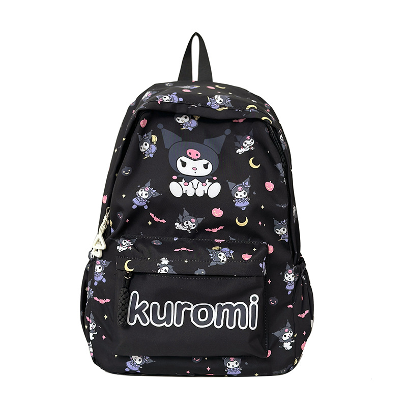 Cartoon Kuromi Backpack for primary school students, a niche Korean version of the backrest shoulder strap, large-capacity casual backpack Item Picture