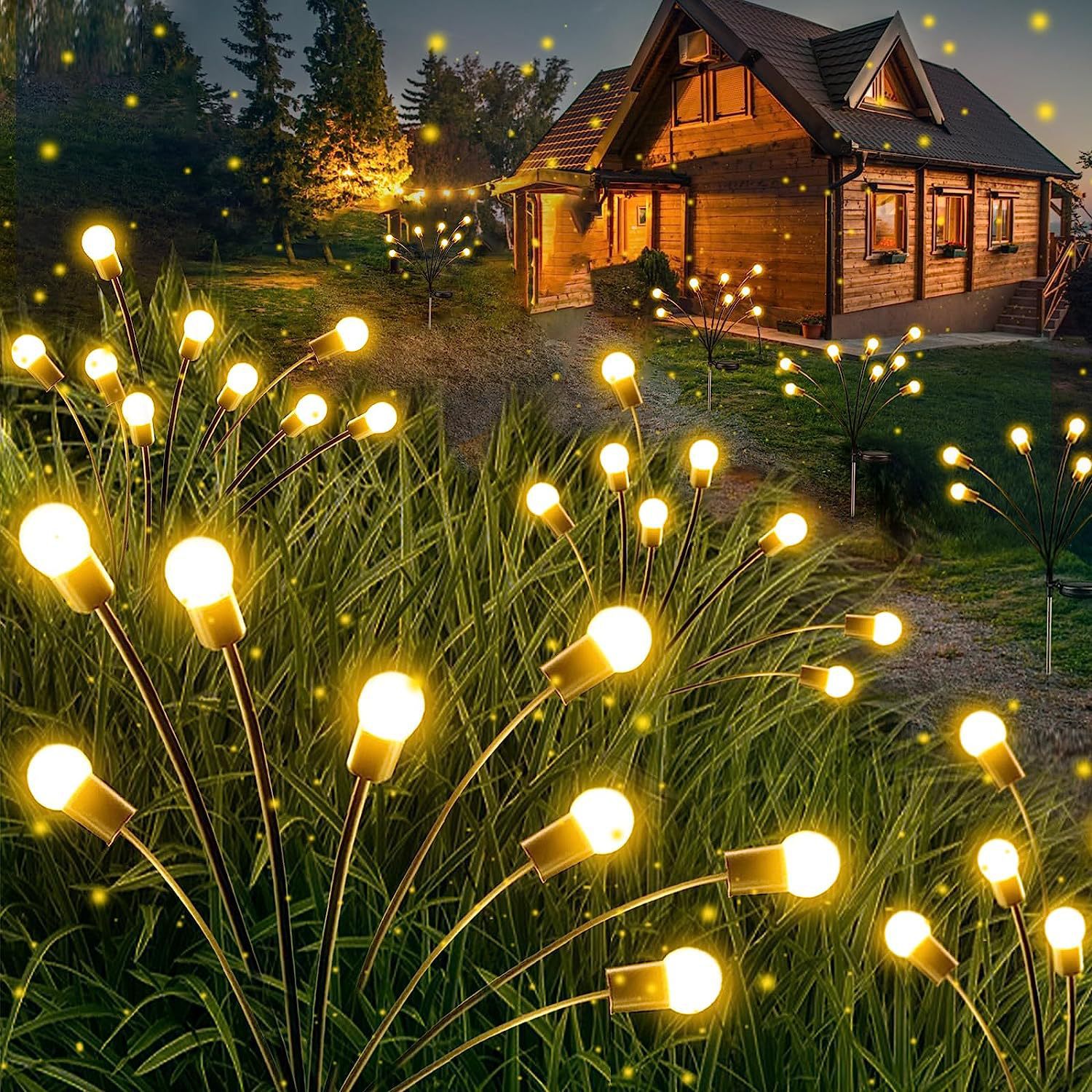 Outdoor waterproof solar firefly ground plug lights, ambient lights, landscape lights, lawn lights, solar outdoor garden lights details Picture