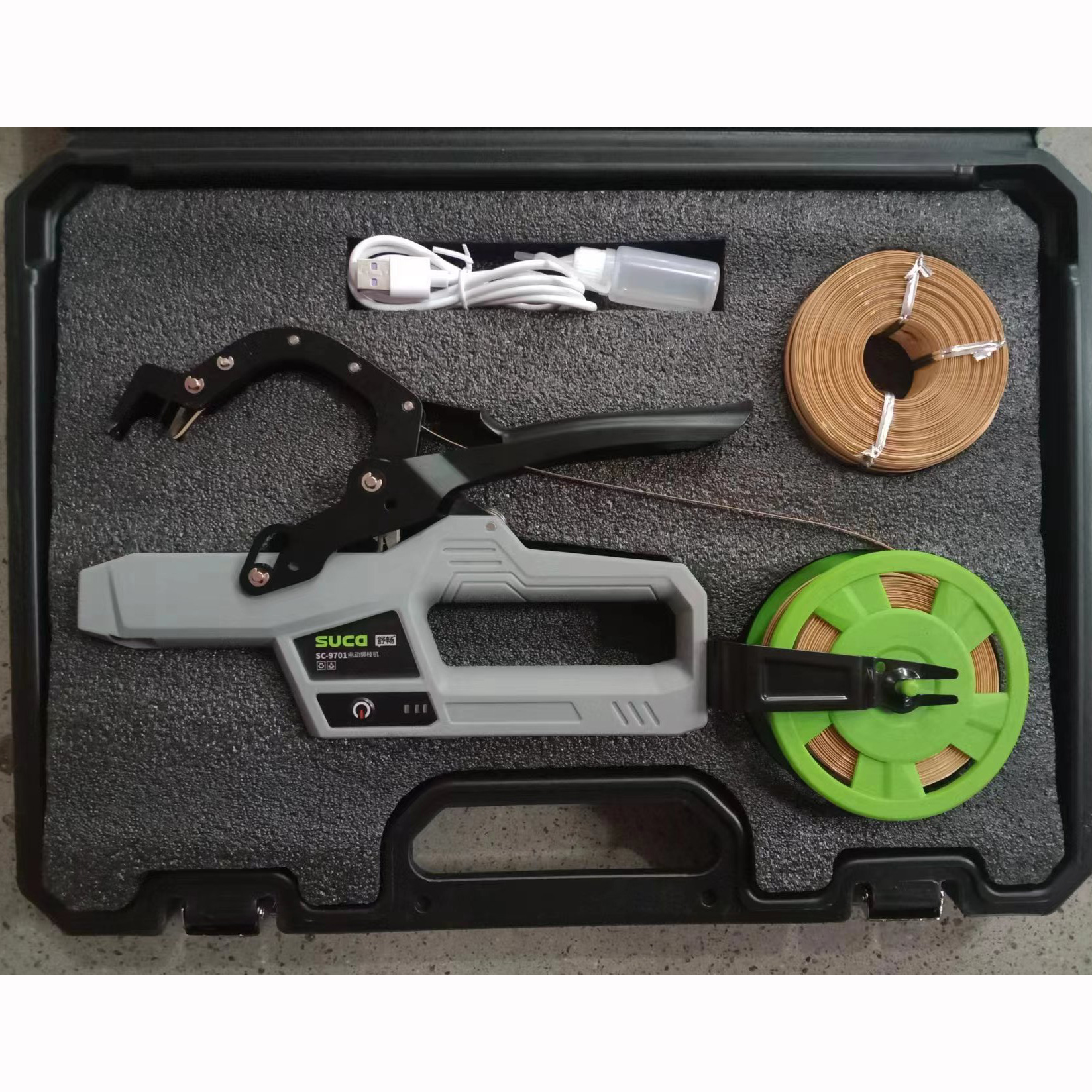 Wireless electric binding machine, rechargeable lithium battery for quick binding of vegetable vines and other crops, tomato binding branch machine undefined