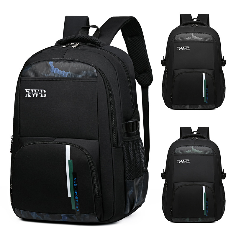 New large-capacity backpacks for casual and fashionable primary and secondary school students, simple back-protecting and load-reducing backpacks, factory wholesale full figure