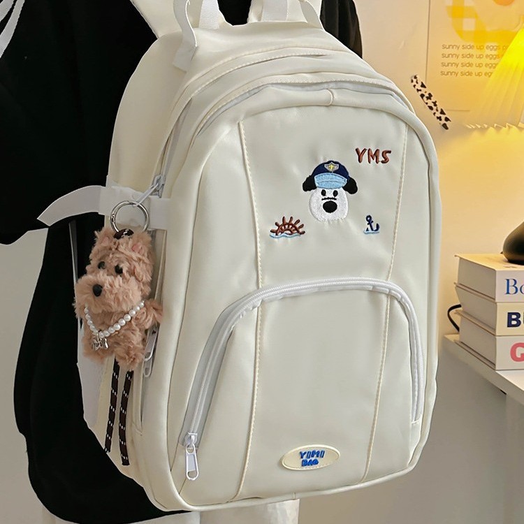 Junior high school girl's schoolbag, Korean style Instagram casual forest style, versatile, high appearance level girl's backpack, cute puppy backpack full figure