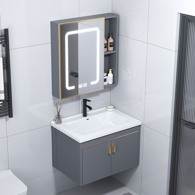 Wall-mounted bathroom cabinet, combined bathroom, ceramic washbasin, household small-sized washbasin, household wall-mounted washbasin details Picture