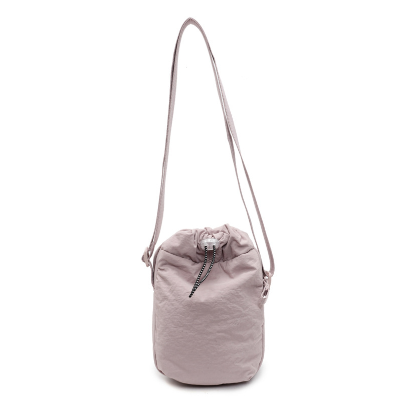 Minimalist style mobile phone bag for women, summer 2025, light and thin drawstring canvas small bag, fashionable and niche design, single-shoulder crossbody bag Item Picture