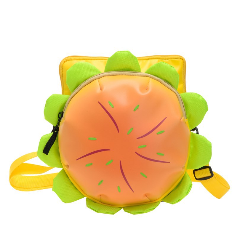The same style of cheese burger backpack as Xiaohongshu is cute and funny. It's a student schoolbag with a large capacity and a trendy bag for traveling Item Picture