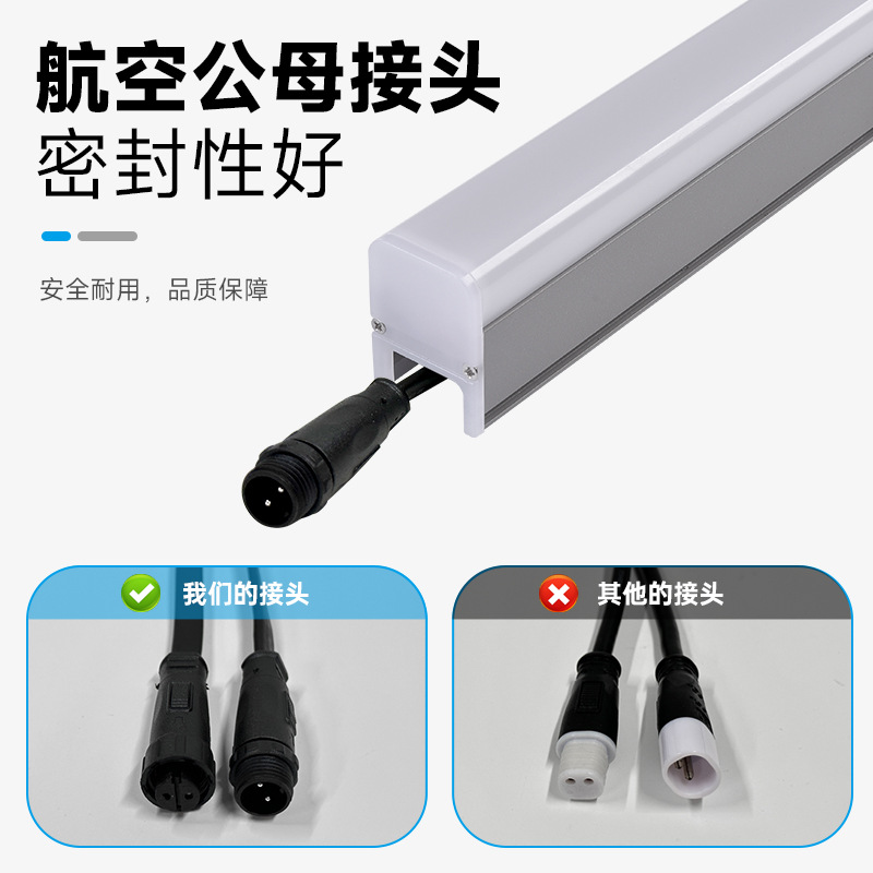 Outdoor waterproof 24V led strip light, exterior wall building and hotel lighting project light, outdoor full-color single-color contour light Specification drawing