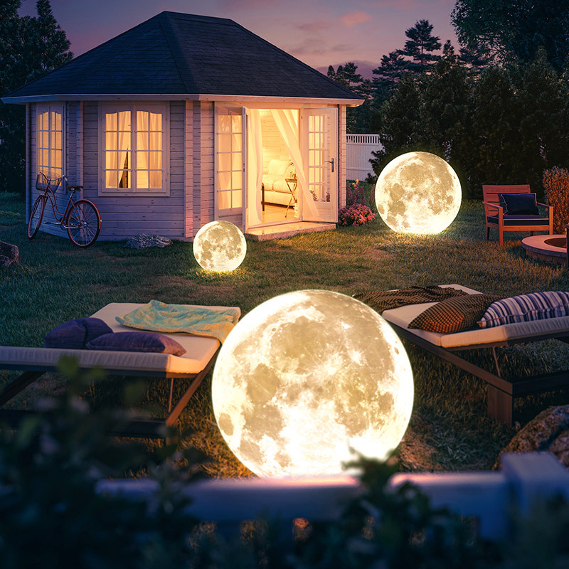 Lawn lights, outdoor moon lights, courtyard garden lighting atmosphere, park landscape lights, designer creative moon ground lights full figure