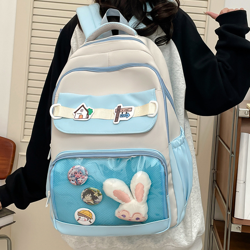 New Japanese-style transparent comic exhibition student large-capacity backpack, Baji Schoolbag and Guziwa backpack details Picture
