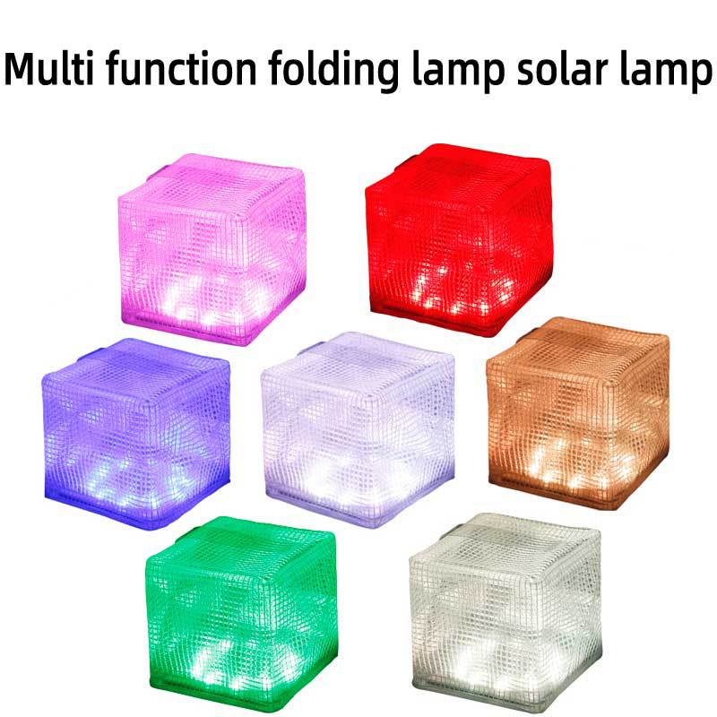 Portable solar lamp, fabric creative lamp, outdoor camping lamp, multi-functional folding rescue signal lantern details Picture