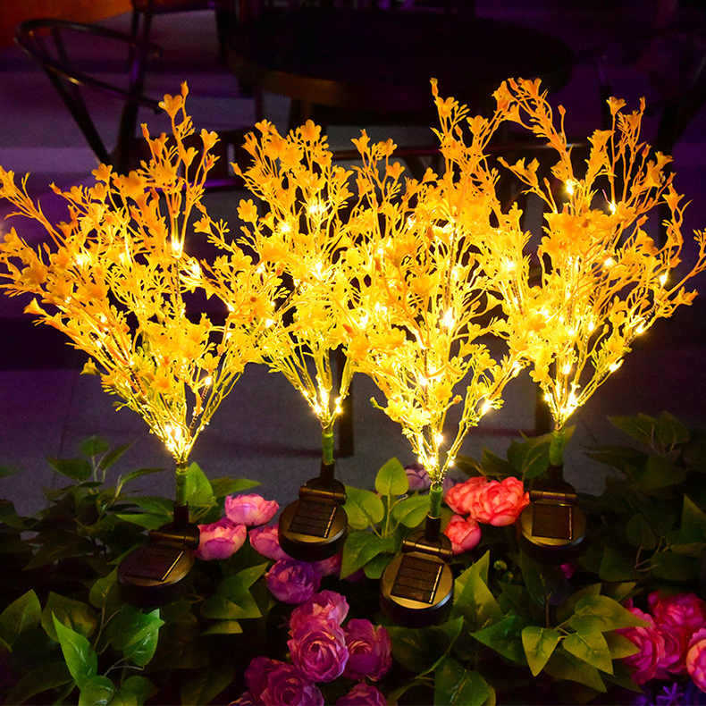 led solar rape flower ground insert lawn light, outdoor waterproof garden courtyard decorative light, villa wildflower simulation details Picture