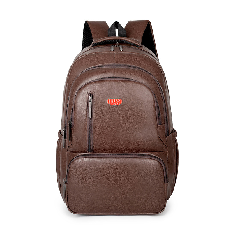 2025 New large-capacity backpack, solid color water-resistant, casual middle school schoolbag, travel, business and commuting backpack Item Picture
