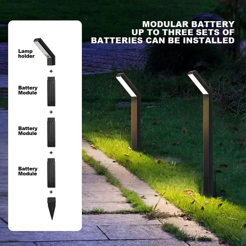 2024 New cross-border solar ground socket lamp, seven-character lamp, outdoor home, courtyard, villa, garden, landscape and lawn lamp Application Scenario