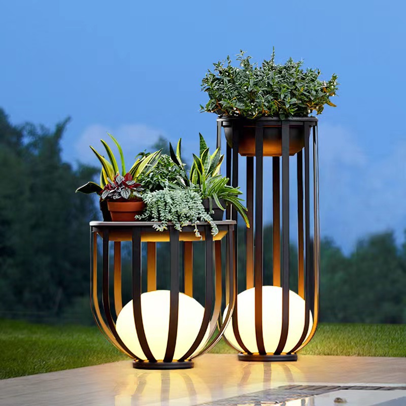 Solar-powered outdoor waterproof lamps, garden lamps, lawn lamps, villa terrace garden lamps, floor lamps, outdoor pergola lamps full figure