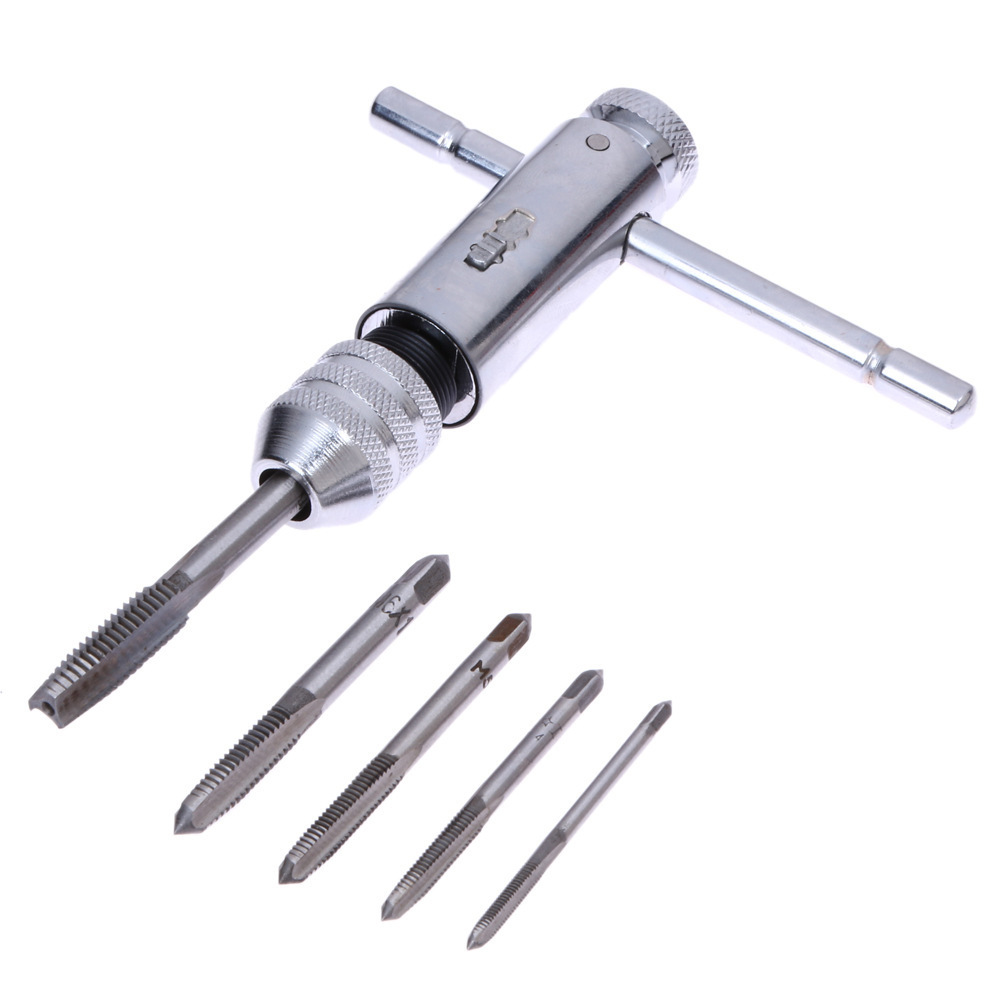 T-type ratchet tap hinge, tap wrench hinge with 5PC tap set M3-8/M5-12 undefined