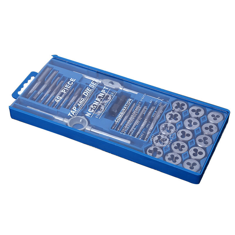 40pc set of taps and dies, 40-piece set of hand wrenches, dies and winches, and set of taps Item Picture