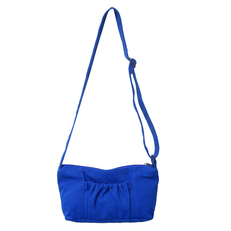 Washed canvas bag for women 2022, Korean style pleated crossbody bag, Japanese style ins casual single-shoulder bag, simple small backpack Item Picture