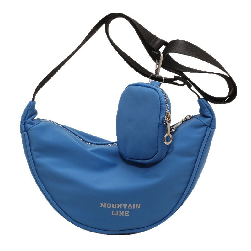 New solid-color soft surface sewing textured bag, fashionable street trend dumpling shape mother-and-child bag, single-shoulder crossbody bag Item Picture