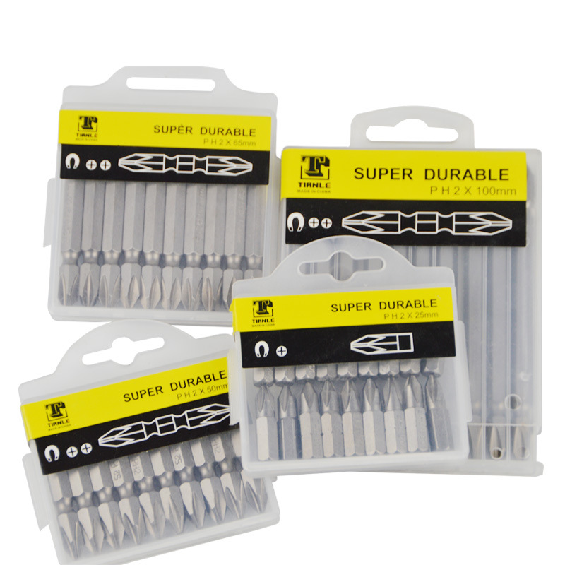 S2 Hexagonal magnetic double-head cross screwdriver bit, pneumatic screwdriver tip PH2*65, hexagonal air screwdriver bit, screw in a straight line Application Scenario