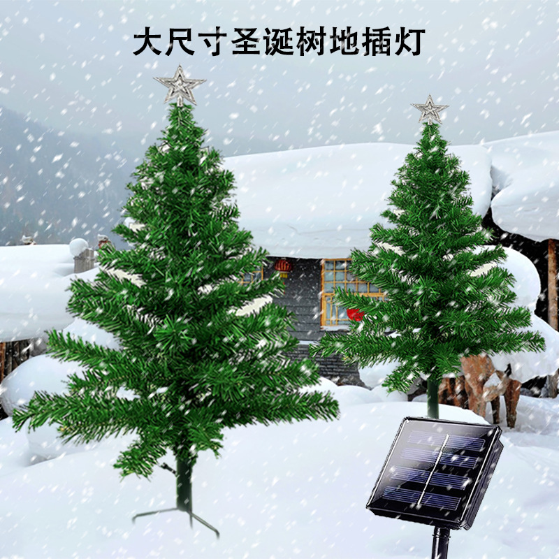 New outdoor solar lawn lights, large-sized LED Christmas tree ground lights, and festival courtyard decorative landscape lights details Picture