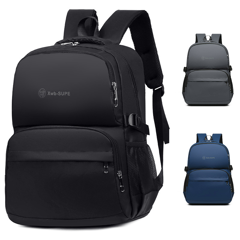 Cross-border business computer backpacks, large-capacity men's casual outdoor travel women's backpacks in stock, printed logo computer bags Item Picture