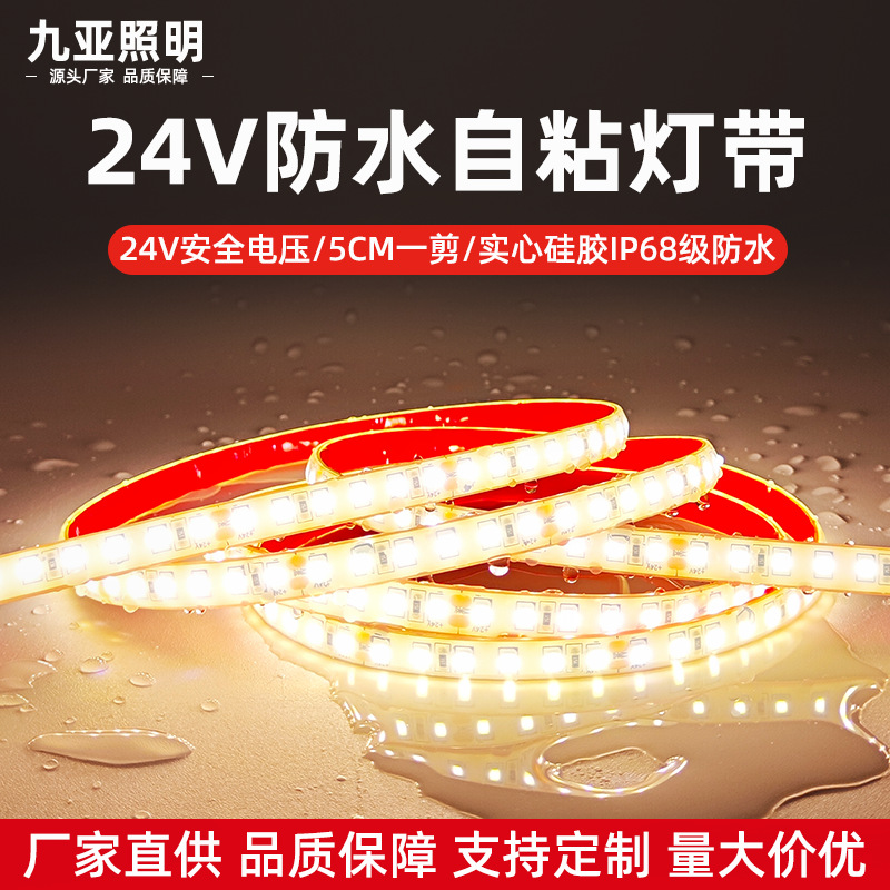 led waterproof light strip, solid silicone 24V low-voltage outdoor lighting landscape water pool, fish tank, home decoration project light strip full figure