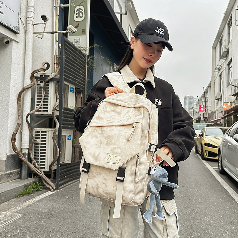 New cross-border backpack, Korean version for both men and women, casual and high-quality backpack, large-capacity computer backpack for campus classes full figure