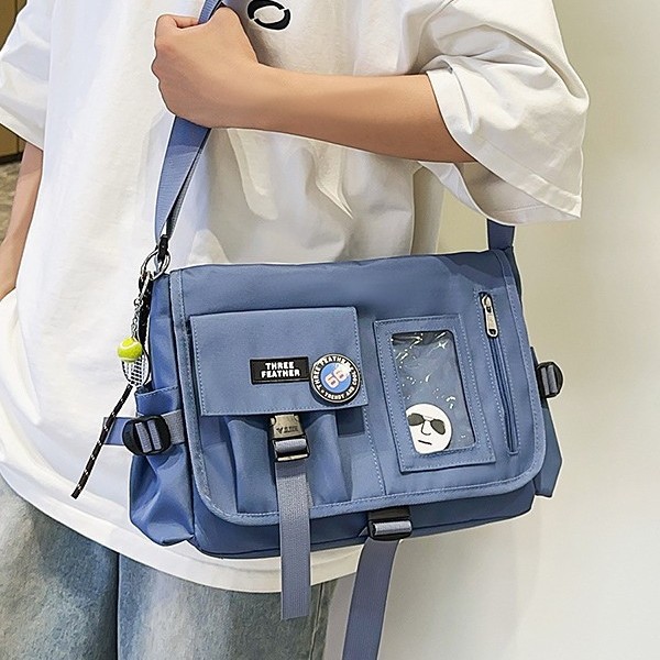 The Japanese multi-functional men's and women's single-shoulder bag, large-capacity women's crossbody bag, and the new spring minimalist after-school bag are all trendy Specification drawing