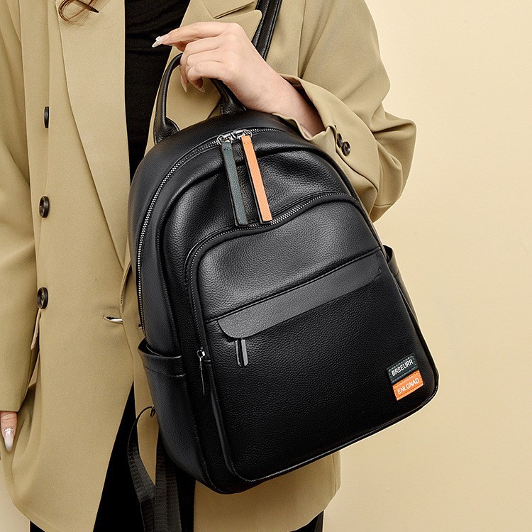 Versatile 2024 Women's soft Fashion Backpack, large capacity, simple and casual backpack, commuting Light and travel schoolbag Specification drawing