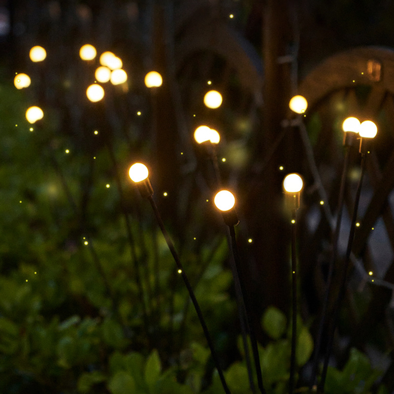 Ground insert lights, courtyard and garden decoration, Christmas festival lights, wind-driven firefly smoke lights, solar LED lawn lights Specification drawing