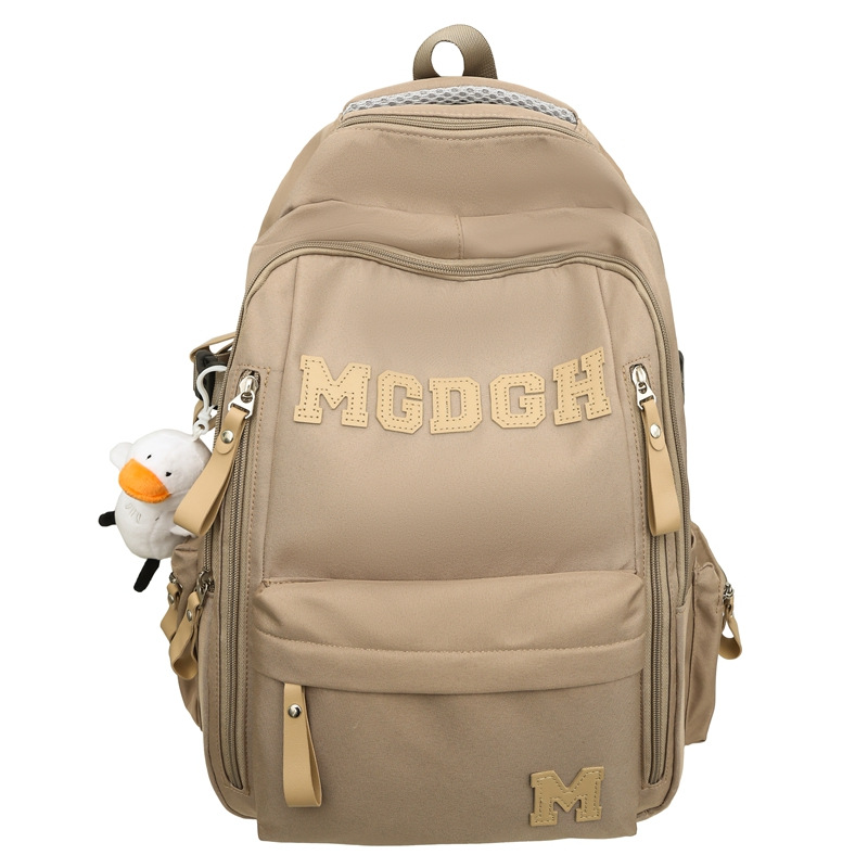 A high-appearation-level two-piece schoolbag set with a large capacity for both men and women, a simple letter and trendy backpack for both students Item Picture