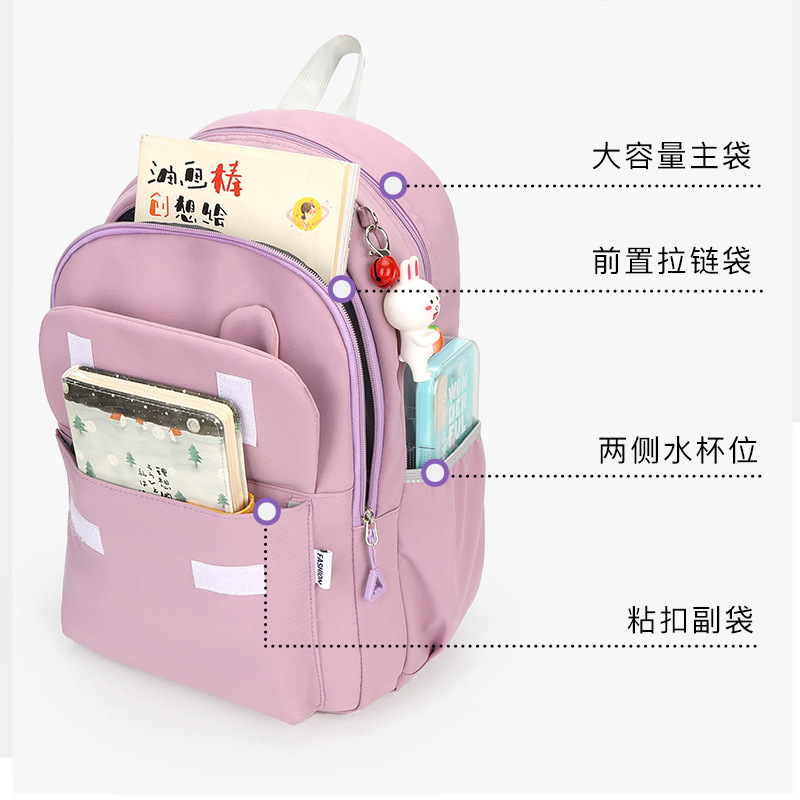 A lightweight and large-capacity backpack for girls in grades 1, 2, 3, 4, 6 and 6 of 2024 primary school students Item Picture