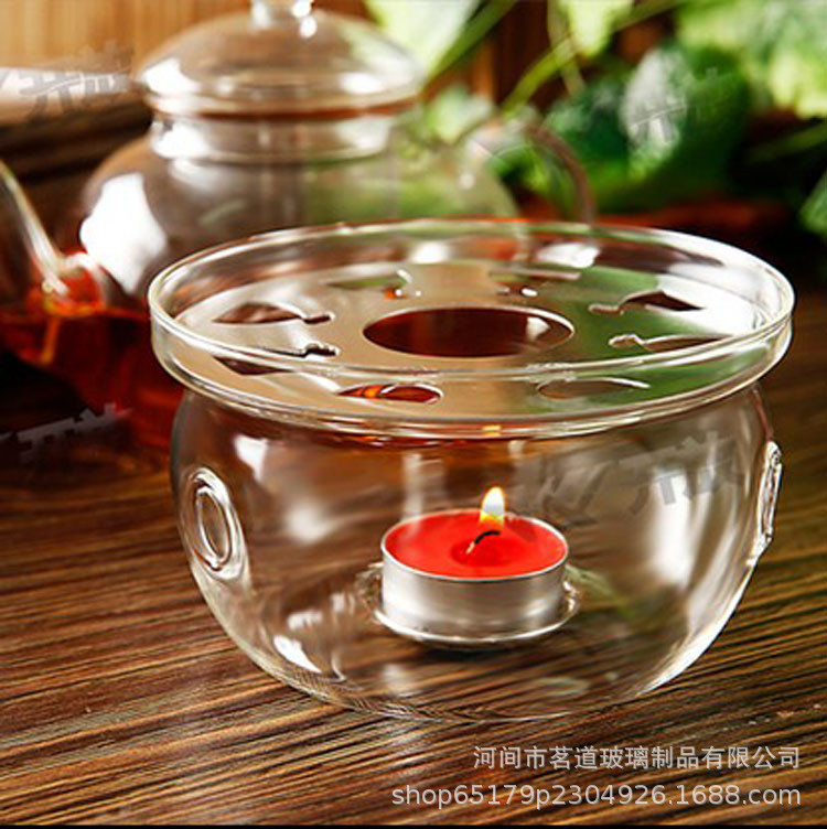 Round heater, insulated base, flower teapot, tea warmer, tea set accessories, glass cup, water cup, transparent and colorless details Picture