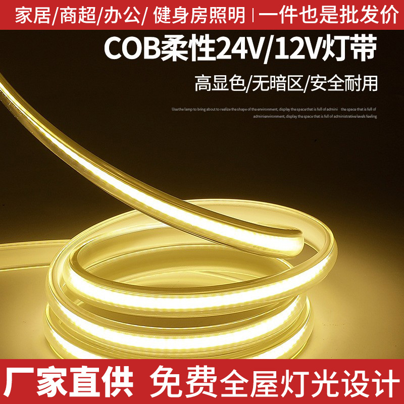 cob light strip 220V outdoor waterproof light strip lighting, wire-free 2835 double-row rubber-coated high-voltage light strip full figure