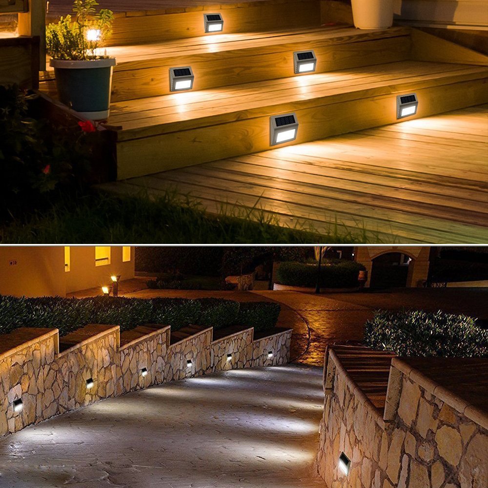 Cross-border solar staircase, stainless steel 3led staircase light, outdoor rainproof wall light, fence and fence light, night light Application Scenario