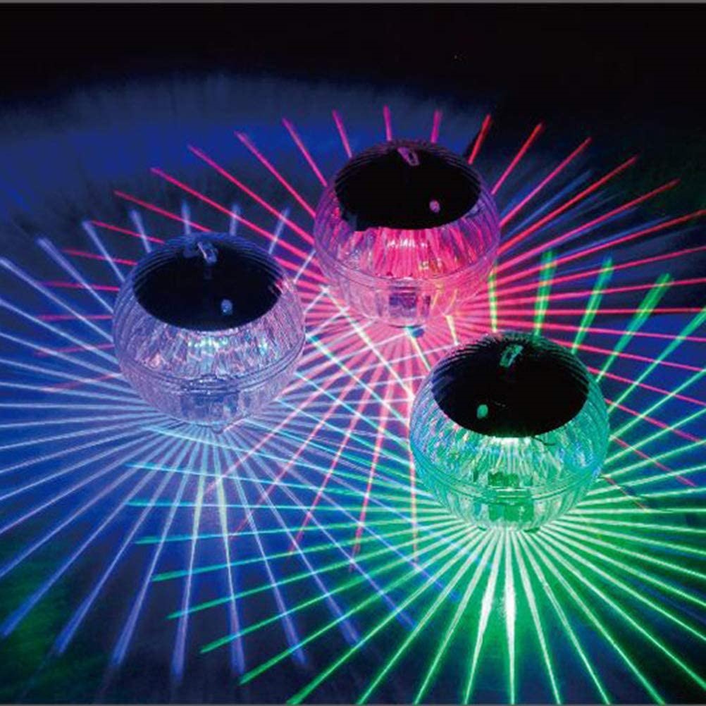 Solar floating swimming pool light, LED color-changing waterproof pond light, water float light, water pond hot spring fountain, diving light full figure