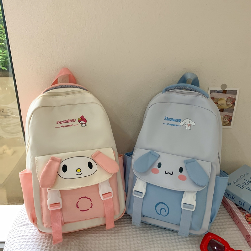 The 2025 new student schoolbag features a simple and casual campus style, a large-capacity cartoon backpack, and a Korean-style fresh and clean backpack Specification drawing