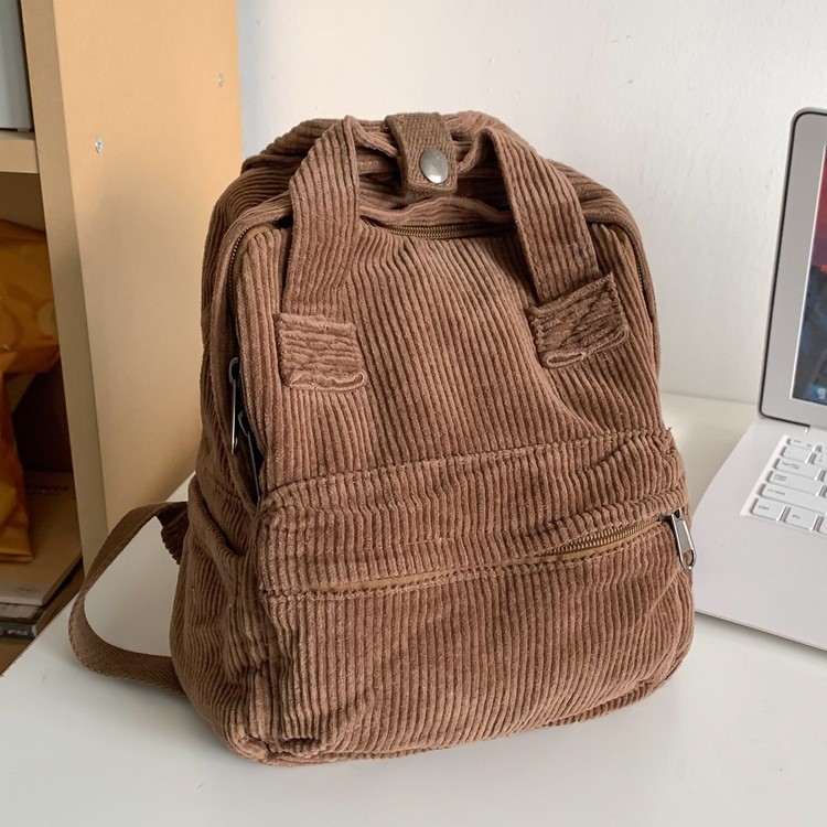 2024 New mini backpack for female students, a retro canvas bag in solid color, versatile and suitable for shopping and outings Application Scenario
