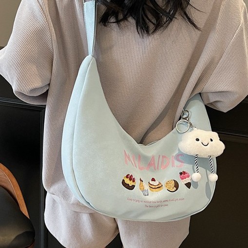 New cartoon cake cute handbag, large-capacity Japanese-style fresh and cute girl style dumpling bag, single-shoulder crossbody bag Specification drawing