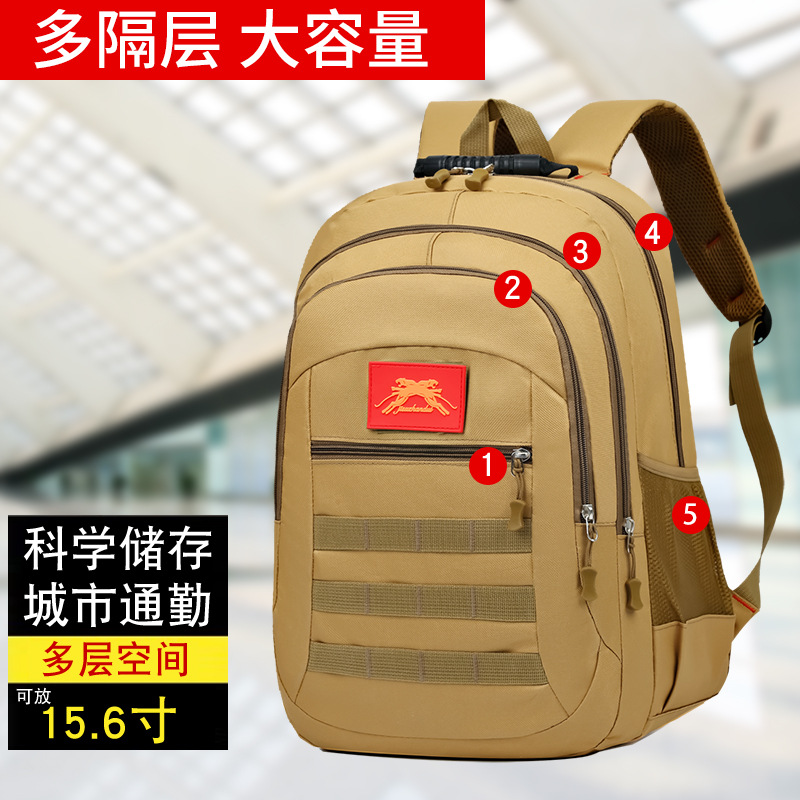 Cross-border backpacks, large-capacity camouflage outdoor tactical backpacks, simple college student schoolbags, business trip backpacks details Picture