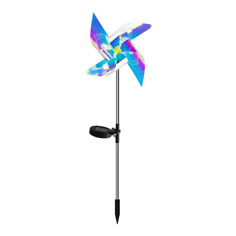 Solar laser iridescent windmill lawn lights, outdoor waterproof garden decorative ground insert courtyard lights, landscape lights Item Picture