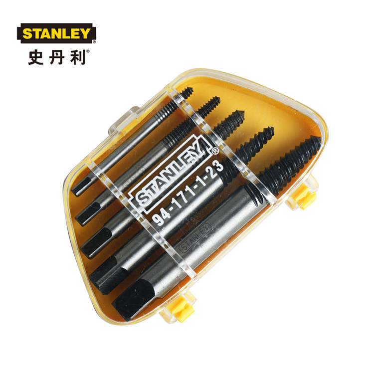 Stanley 5-piece set of broken screw remover, universal reverse thread remover, broken thread tap, screw thread retraction tool details Picture