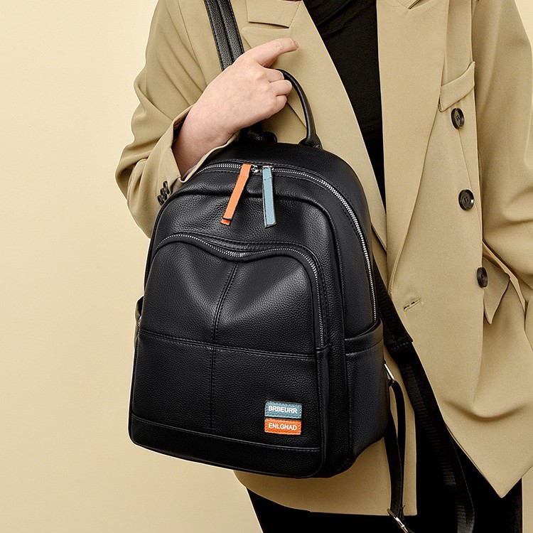 Versatile 2024 Women's soft Fashion Backpack, large capacity, simple and casual backpack, commuting Light and travel schoolbag details Picture