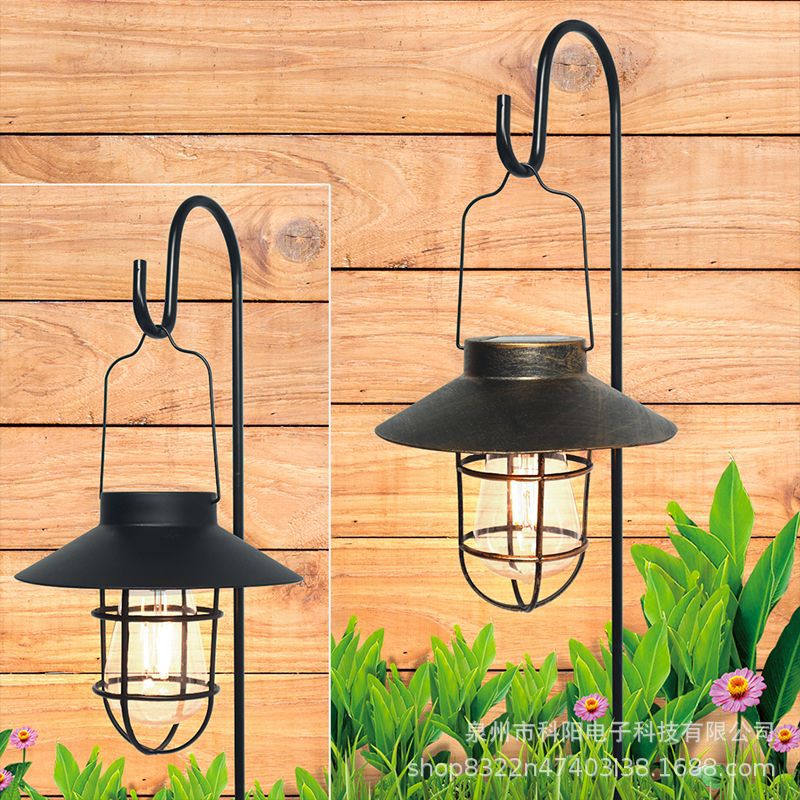 Solar lamps, outdoor garden lamps, tungsten filament lamps, retro hanging lamps for homestays, retro lanterns, lawn decorations full figure
